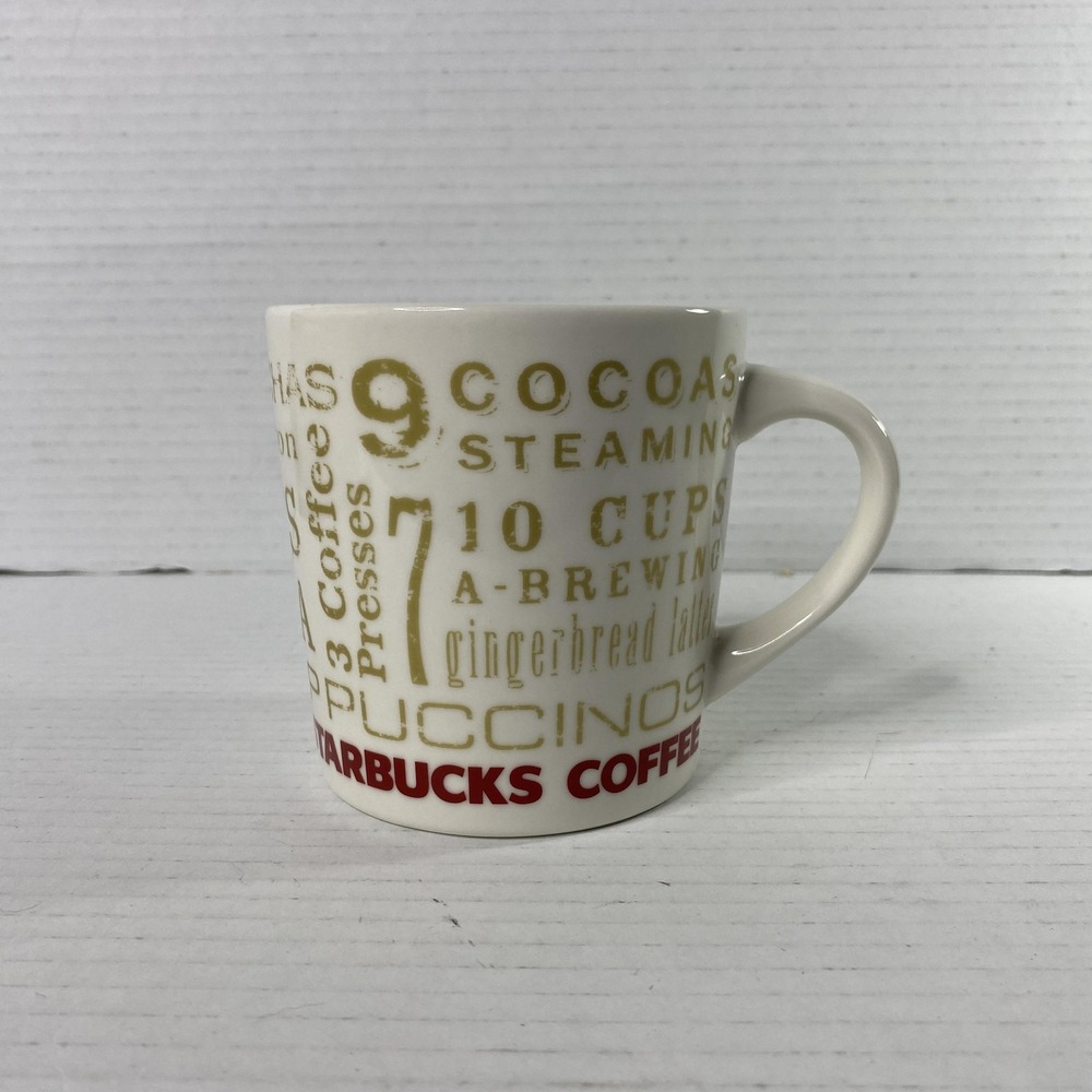 Vintage Starbucks Coffee Mug 16 oz 2003 Holiday Red Interior 12 Days Christmas